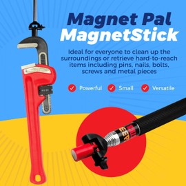 Magnet Pal MagnetStick 39" Telescoping Magnetic Pickup Tool, Retractable Magnet Pickup Tools, Picker Upper Grabber with Neodymium Anti-Rust, Heavy Duty Extendable Arm