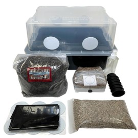 Myco Labs Mushroom Monotub Grow Kit | Complete Mushroom Grow Kit | for Dung-Loving Mushrooms | Includes sterilized Grain Spawn Bag, Bulk Substrate, Vermiculite, Filters & More! Just add Spores