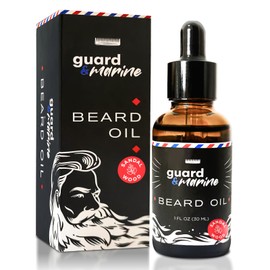 GUARD&MARINE Beard Oil - 1 fl oz. All Natural Formula for Growth, Softening, Strengthening, and Conditioning Sensitive Hair, Beard and Mustache, Dry Skin (1 fl oz, Sandalwood)
