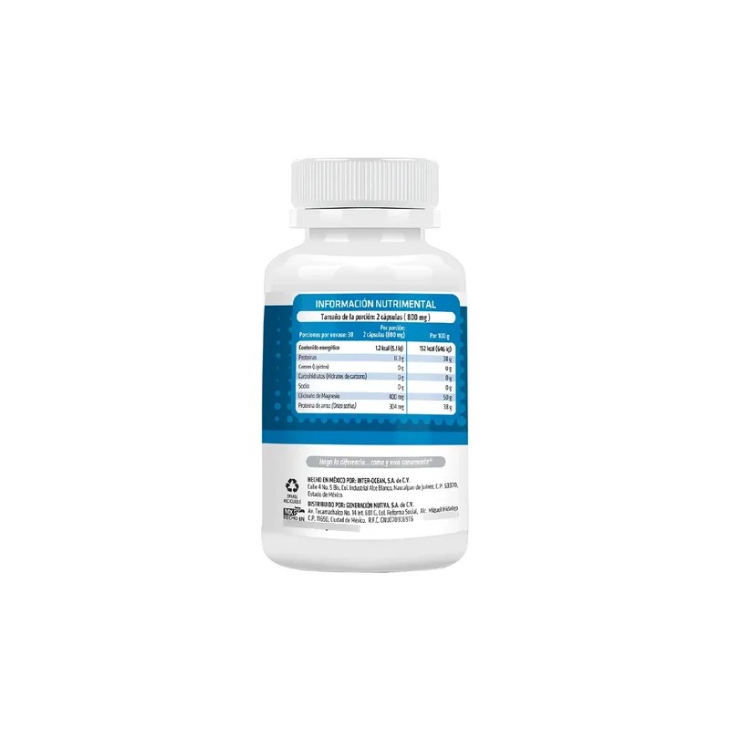 Glicinato De Magnesio 400mg Cápsulas Magnesium Glycinate Supplement, 90 Caps