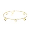 Sofia Milani - Women's Anklet 925 Silver Heart Pendant, Yellow