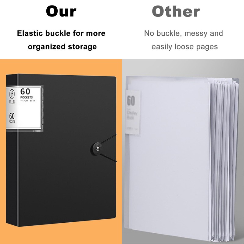 A4 Display Folders with 60 Pockets, Display Book Folder with