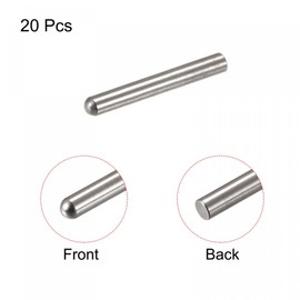 TOP-VIGOR 20Pcs 3mm x 20mm Dowel Pin Shelf Support Pegs, 304 Stainless Steel Cylindrical Shelf Support Pin Fasten Elements Silver Tone