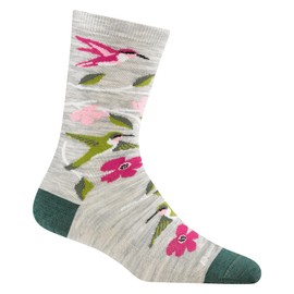 Darn Tough Vermont Birds of a Feather Crew Lightweight Women's Socks, Ash, Small - Soft Merino Wool Socks for Women