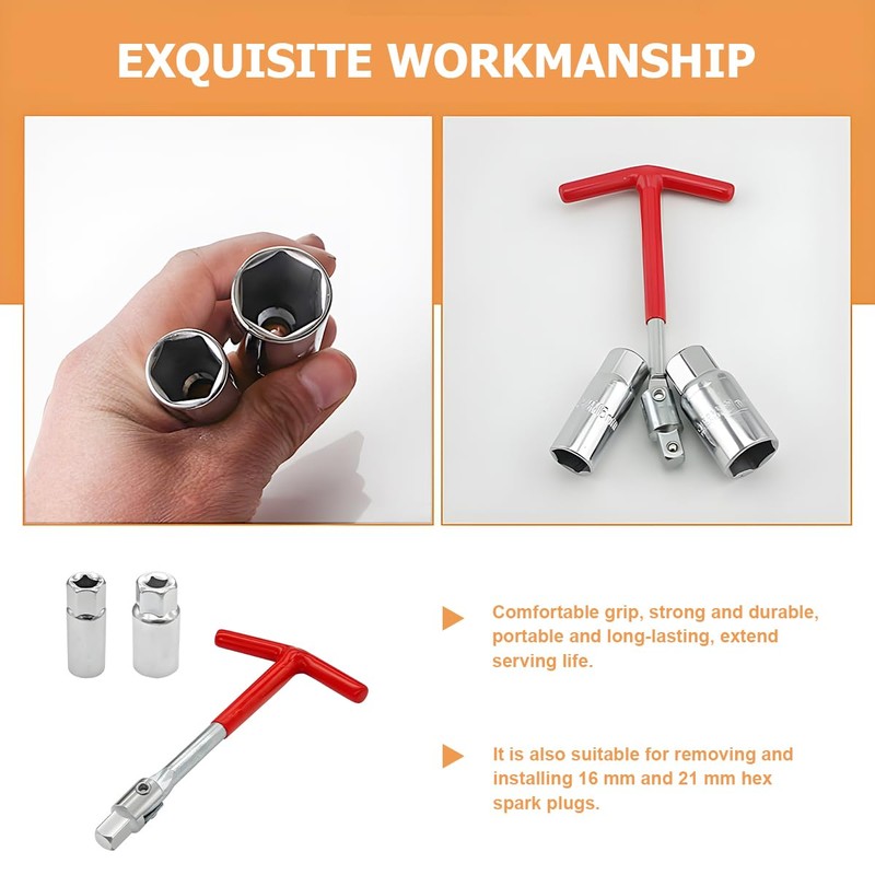 JNNJ 3-Piece Spark Plug Wrench Set, T-Handle Spark Plug Wrench