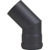 Curved 45° Chimney Enamelled Carbon Steel Black for Pellet Stoves