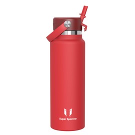 Sparrow Stainless Steel Drinking Bottle, 1.2 L, Wide Opening SwivelSip Thermos Flask with Straw, BPA-Free, Leak-Proof Drinking Bottles, Ergonomic Thermos Flask for Sports, Travel, Outdoor
