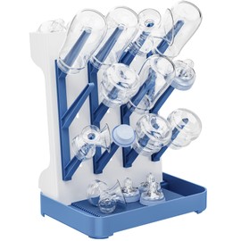 Baby Bottle Drying Rack,Vertical Bottle Rack Dryer,Space Saving Standing Drying Rack for Countertop-Holds 12 Baby Bottles and Cup,Etachable Travel Bottle Rack,Pump Part Cleaning