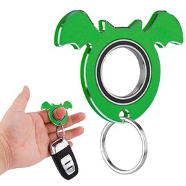 Keychain Spinner, Bat Shaped Metal Spinning Key Chain Karambit Keychain Portable Fidget Key Ring Toy Novelty Gift for Adults Men Women Kids (Green)