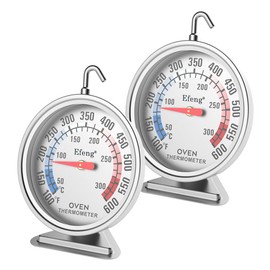 Oven Thermometers(2 Packs) for Gas or Electric Oven Temperature Gauge with 100-600°F/50-300°C,Large Dial & Numbers,Best Kitchen Thermometer for Oven Baking, Cooking,No Fading Color