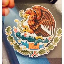 Eichelman Designs Mexican Coat of Arms Sticker Decal Mexico Flag Car Truck Vinyl 4" x 3.75"