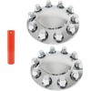 2 Chrome Front Hub Axle Cover Center Caps with 33mm
