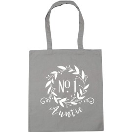 Hippowarehouse Number One Auntie Floral Wreath Tote Shopping Gym Beach Bag 42cm x38cm, 10 litres