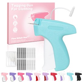 Epritliber Stitch Gun for Clothes,Tagging Gun for Clothing,Stitchy Micro Stitch for Clothes,Quick Clothing Fixer,Handheld Mini Stitch Sewing gun: 6 Needle, 2000 Fasteners(Black+White) -Blue