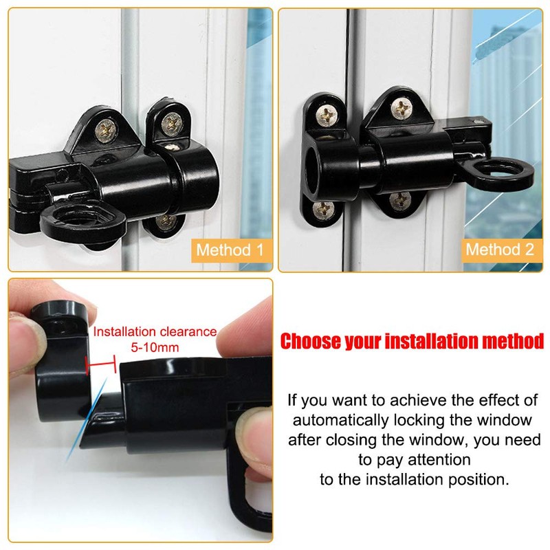 Spring Deadbolt Lock, 4 Pieces Door Lock Window Gate Security