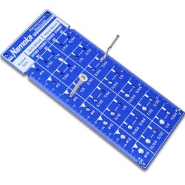 NAMOKA Screw Size Chart & Drill Bit Gauge - Laser-Etched 6061 Aluminum Pilot Hole Guide (#4-#14) | Tapered/Straight Bits for Softwood/Hardwood | 15cm + 6" Ruler Gifts for Men