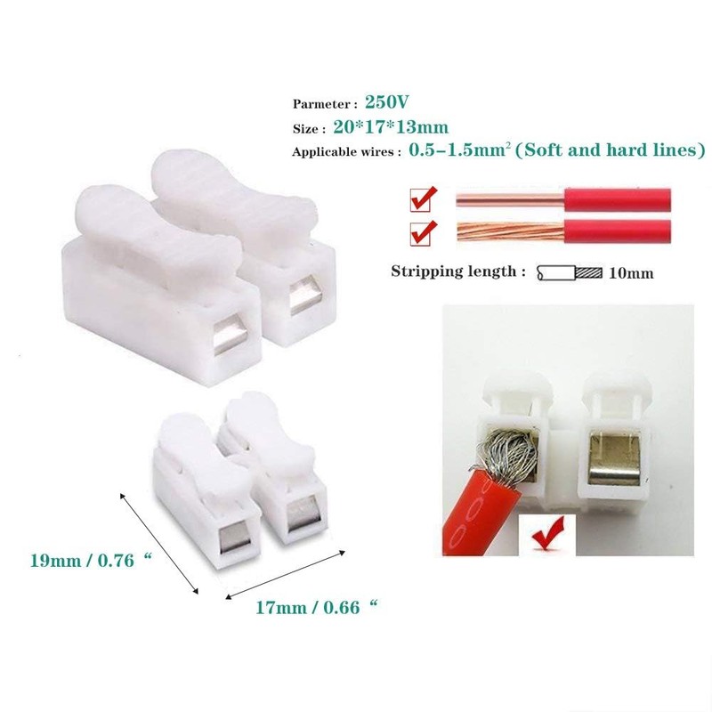 ieron 100pcs Spring Wire Connectors CH2 Cable Connectors Electrical Wiring