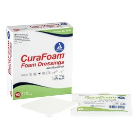 Dynarex Curafoam Apósito De Espuma, 4 X 4,25 Pulgadas / 10 C