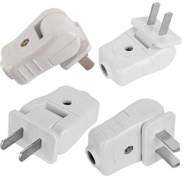 Light Duty, Straight Blade, Residential Polarized Plug, 2 Wire Plug,Non-Grounding, 2P, 2W, Plug ，15 Amp ，White, 4pack