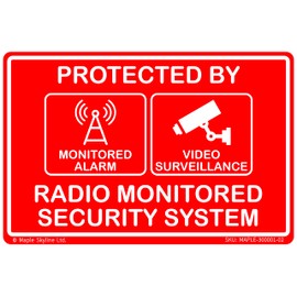 Outdoor Weatherproof Home DIY/Professional Laser Engraved Sign | Radio Monitored Security System | Size M