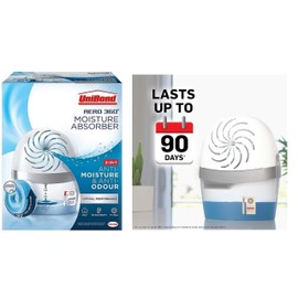 UniBond AERO 360º Pure Moisture Absorber | Ultra-Absorbent Dehumidifier, Helps to Prevent Condensation, Mould & Musty Smells, Refillable Condensation Absorber (1 Device + 1 Refiils) (1 Pack)