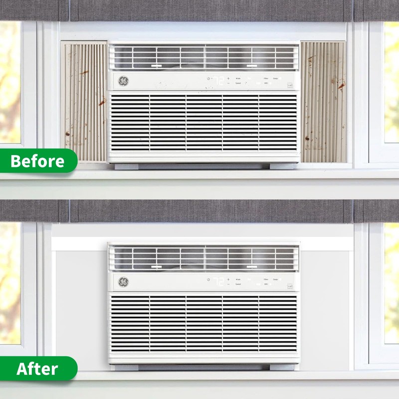 Window Air Conditioner,Side Insulated Foam Panel, Summer/Winter Heat and Draft