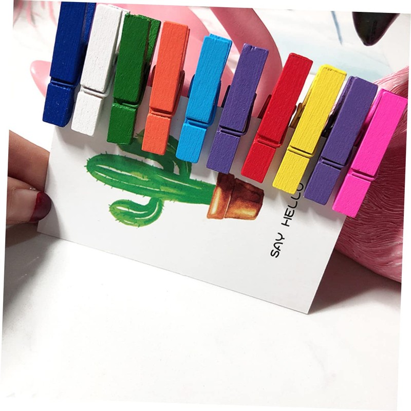 iplusmile 30pcs Mini Wooden Photo Clips Multi-Function Natural Clothespins for