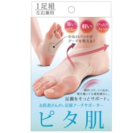 Alphax Foot Arch Support, Thin Arch Support for Soles, Thin Type, Doctor's Foot Arch Support, Skin-Fitting, Made in Japan, 9-10 inches, 2-piece set, Left and Right Use