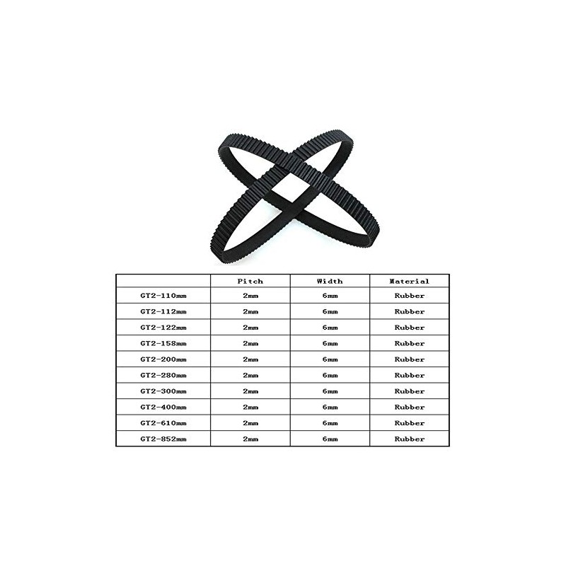 GT2 Timing Belt, Powertool Rubber Synchronous Belt - 6mm Width