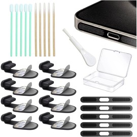 Dust Plug for  Charger Port Protects  Port Anti Lightning Dust Cover Anti-Lost Dust Plugs,Speaker mesh ,Accessories for  14 13 12 11 (Plus, Pro Max) 8-Pack (Black)