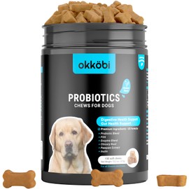 Probiotics for Dogs Chews 150PCs - Digestive, Gut Health & Diarrhea Support - Probiotic Chews For Dogs - Vet approved US Formula with Dog Probiotics, Enzymes & Natural Ingredients - Chicken