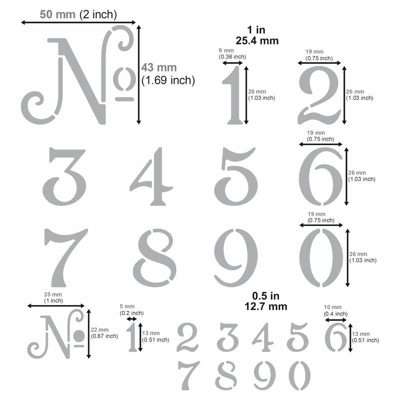 Aleks Melnyk No.452 Metal Stencil, Small Number Stencil, Size 1in