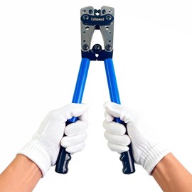 Battery Cable Lug Crimper - Heavy-Duty Wire Crimper for AWG 10-1, Hexagonal Crimping Tool with Aluminum Handle, High-Strength Steel, Wire EDM Cutting, Durable Battery Terminal Crimper for Copper Lugs