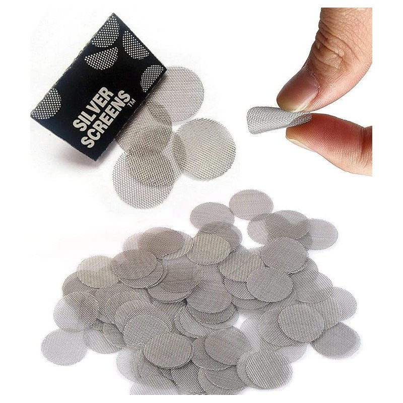 Stainless Steel 50 Pcs Pipes Screen Silver Filters Screens Pipes
