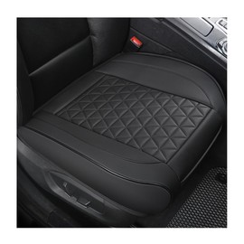 Povtii - Funda para asiento delantero de coche, 22 x 24 pulgadas, funda de piel sintética de lujo, cómoda funda antideslizante para asiento trasero con envoltura completa, accesorios universales para