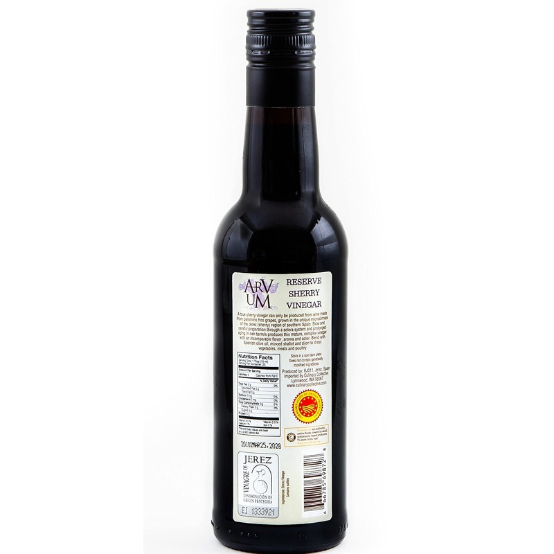 Arvum Sherry Vinegar, Oak Aged and Imported from Spain (12.75