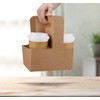 BATGXGO Drink Carrier Kraft Paper Cup Holder with Handle Takeout