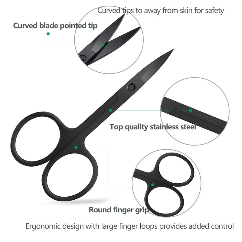 Eyebrow Scissors with Comb, KAJUDA Facial Hair Small Grooming Scissors