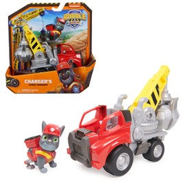 Rubble & Crew Rubble & Crew - Kran-Baufahrzeug mit Charger-Figur (Basis Fahrzeug), Spielzeug für Kinder ab 3 Jahren