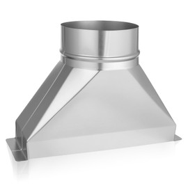 Rocaris 3-1/4" x 10" x 5'' Galvanized Rectangular to Round Duct Transition, 5" Diameter Microwave Exhaust Vent Kit Round Transition for Connecting HVAC Duct Pipe Fittings