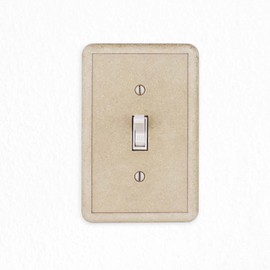 Questech Light Switch Cover, Single Toggle Wall Plate for Electrical Outlets, 1-Gang Single Switch Plates Standard Size Receptacle Cover, Decorative Tumbled Texture, Travertine