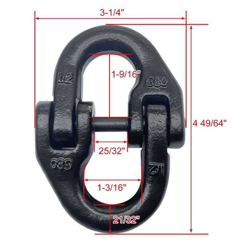 Fivepine 2pc 1/2 inch Tow Hitch Hammer Lock Safety Chain