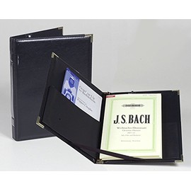 Marlo Plastics Premium Concert Choral Folder 9-1/4 x 12" with Elastic Stays, Pockets, Brass Corners, Pencil - Black