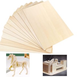 BDHI 11 Pieces 200 x 100 x 1.5mm Balsa Wood Panels, Untreated Basswood Panels, Balsa Wood Plywood Panels for Aircraft Ships, Wood Craft Models, Crafts(H24-11)