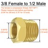 Joywayus 1/2 NPT Male to 3/8 Compression Female Thread Bushing