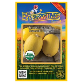Everwilde Farms - 20 Organic Vegetable Spaghetti Winter Squash Seeds - Gold Vault Packet