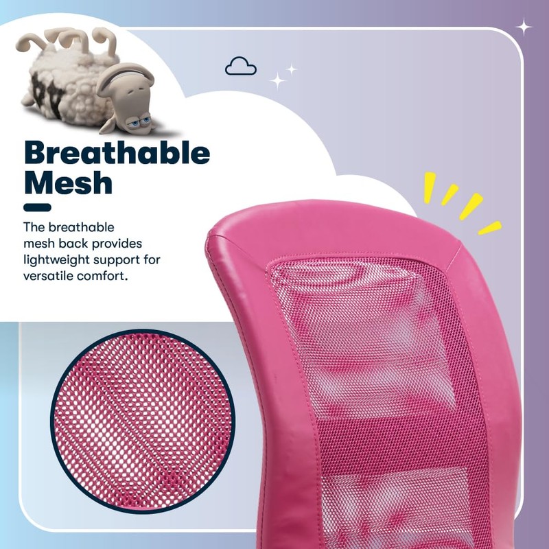 Serta Essential Armless Task Chair, Small Desk Chairs with Wheels,