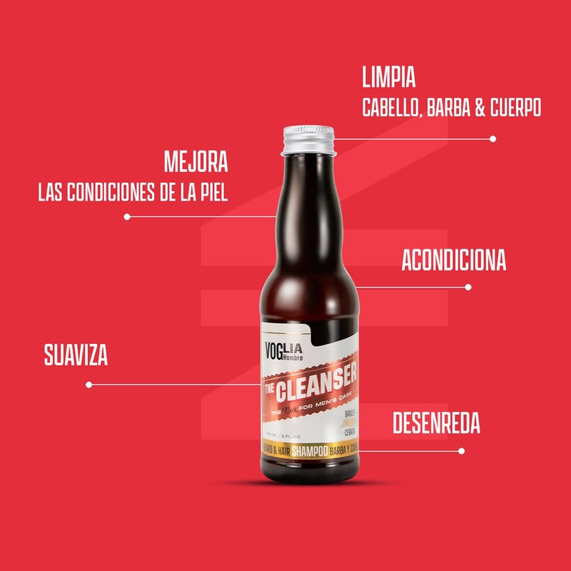 Shampoo Para Barba & Cabello 180ml 2 Pack - Voglia