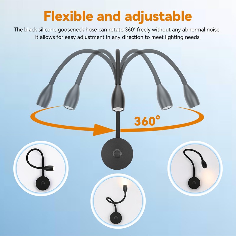 12V LED Reading Light RV Bedside Dimmable Reading Light with