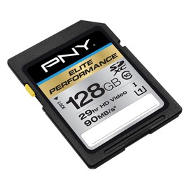 PNY Elite Performance 128GB High Speed SDXC Class 10 UHS-I, U3 Up to 95MB/sec Flash Card - P-SDX128U1H-GE